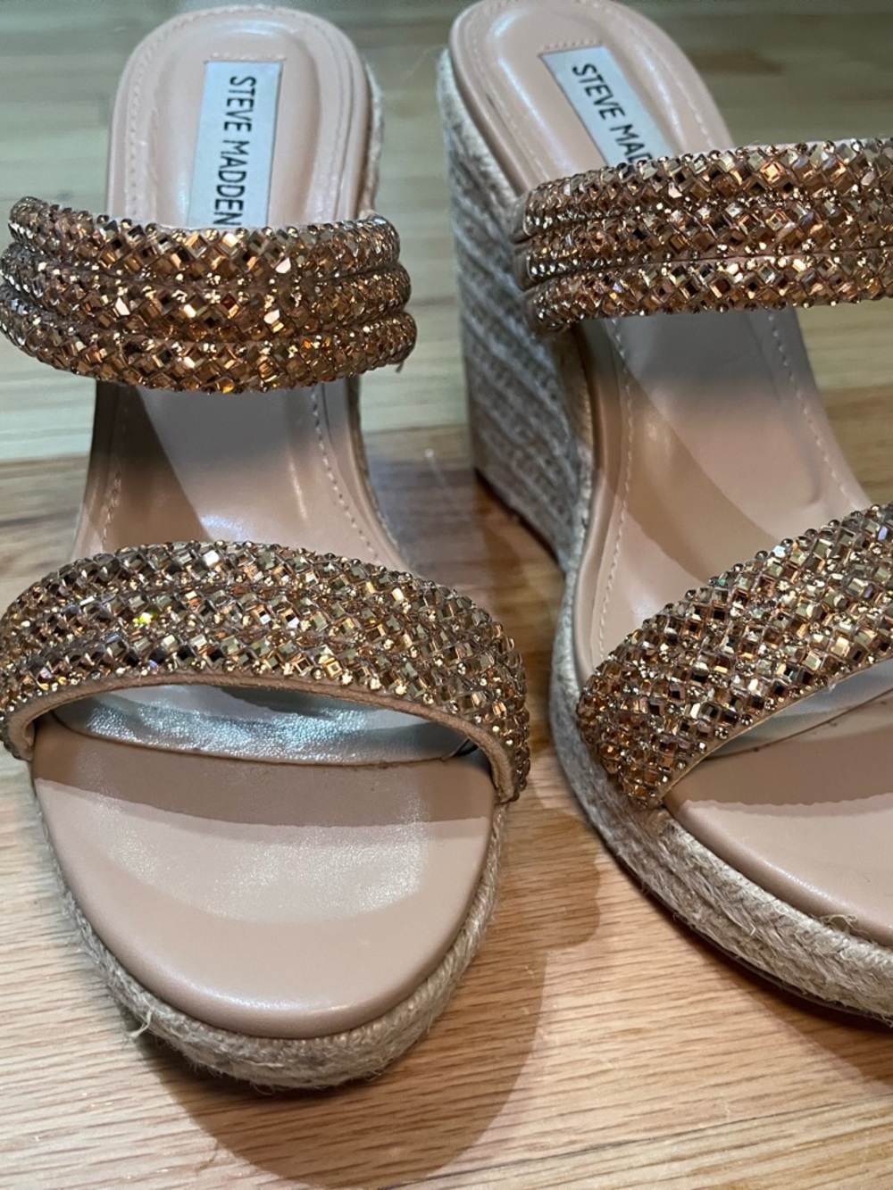 Steve Madden Upton Espadrille Wedge Sandal; Bronze size 7 - Picture 4 of 6